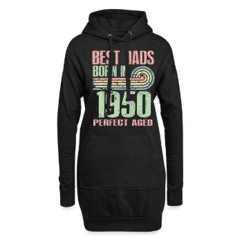 Die Besten Väter Sind 1950 Geboren, 73 Jahre Alt, - Hoodie-Kleid - Schwarz - Vorne