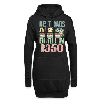 Die Besten Väter Sind 1950 Geboren, 73 Jahre Alt, - Hoodie-Kleid - Schwarz - Vorne