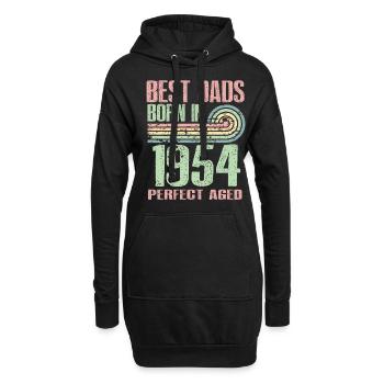 Die Besten Väter Sind 1954 Geboren, 69 Jahre Alt, - Hoodie-Kleid - Schwarz - Vorne