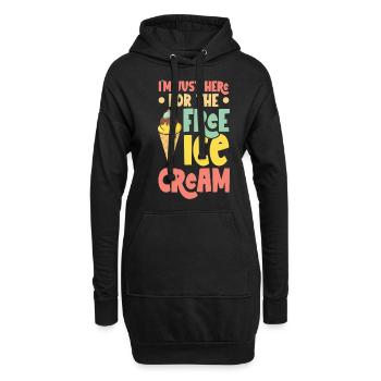 Ich Bin Nur Wegen Des Kostenlosen Eises - Hoodie-Kleid - Schwarz - Vorne