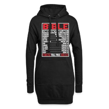 Bible Verse Emergency Numbers Christian Hotline Ps - Hoodie-Kleid - Schwarz - Vorne