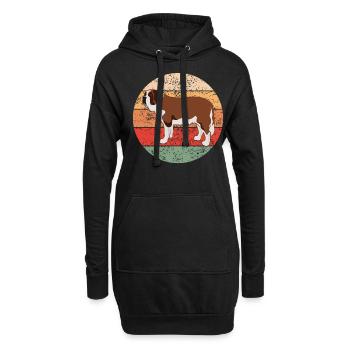 St. Bernard Dog Lovers Cadeau Rétro - Sweat-shirt à capuche long Femme - noir - Devant