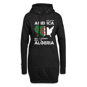 Geborener Algerier Algerien Amerikaner USA - Hoodie-Kleid - Schwarz - Vorne