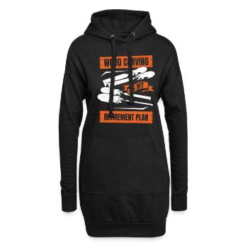 La sculpture sur bois est mon plan de retraite - Sweat-shirt à capuche long Femme - noir - Devant