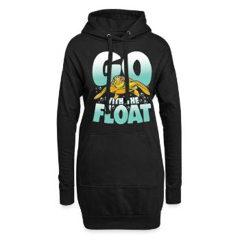 Go With The Float für Schildkrötenliebhaber - Hoodie-Kleid - Schwarz - Vorne