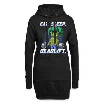 Brokkoli Bodybuilding Fitness Gym Deadlift - Hoodie-Kleid - Schwarz - Vorne