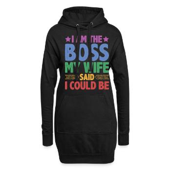 Je suis le patron - ma femme a dit que je pouvais avoir 9 ans - Sweat-shirt à capuche long Femme - noir - Devant