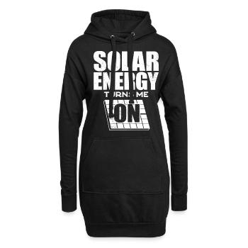 Énergie solaire, Énergie renouvelable - Sweat-shirt à capuche long Femme - noir - Devant
