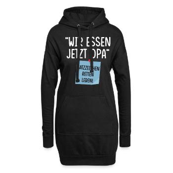 Wir essen jetzt Opa - Hoodie-Kleid - Schwarz - Vorne