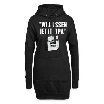 Wir essen jetzt Opa - Hoodie-Kleid - Schwarz - Vorne