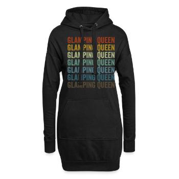 Glamping Queen Weiblich Glamper Glamping Queen - Hoodie-Kleid - Schwarz - Vorne