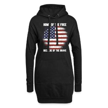 Home Of Free Because The Brave America - Hoodie-Kleid - Schwarz - Vorne