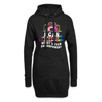 Photographe Freeze Time Superpower - Sweat-shirt à capuche long Femme - noir - Devant
