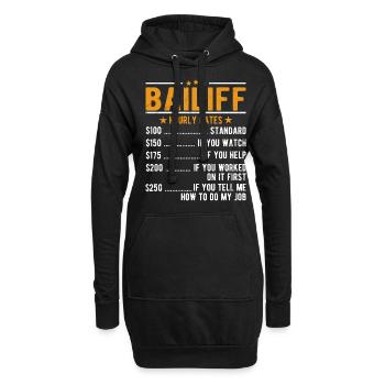Huissier Salaire horaire - Sweat-shirt à capuche long Femme - noir - Devant