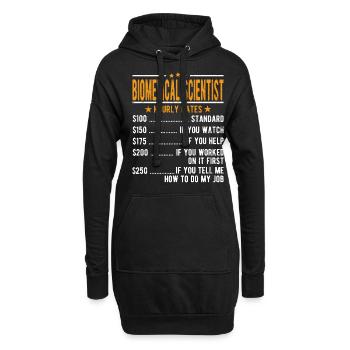 Salaire horaire des scientifiques biomédicaux - Sweat-shirt à capuche long Femme - noir - Devant