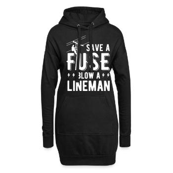 Save A Fuse Blow Un Lineman drôle pour Lineman - Sweat-shirt à capuche long Femme - noir - Devant