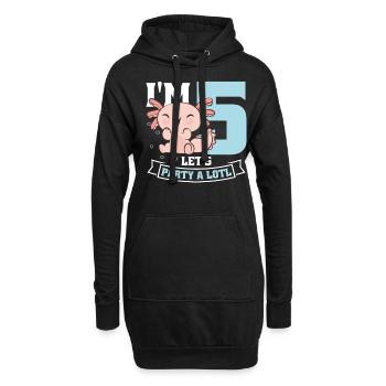 J’ai 5 ans Let’s Party A Lotl - Sweat-shirt à capuche long Femme - noir - Devant