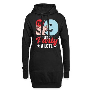 J’ai 9 ans, célébrons beaucoup - Sweat-shirt à capuche long Femme - noir - Devant