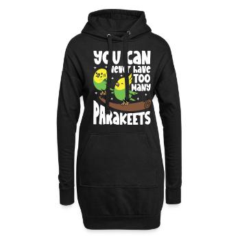 Sittiche Kann Man Nie Genug Haben - Hoodie-Kleid - Schwarz - Vorne