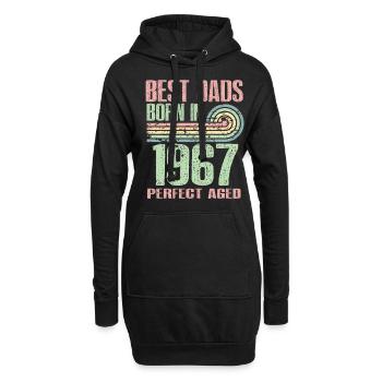 Die Besten Väter Sind 1967 Geboren, 56 Jahre Alt, - Hoodie-Kleid - Schwarz - Vorne