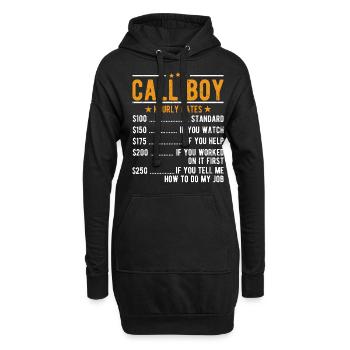 Call Boy Stundenlohn - Hoodie-Kleid - Schwarz - Vorne