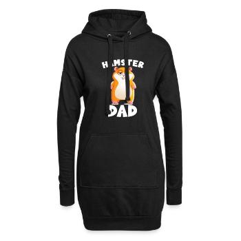 Papa hamster - Sweat-shirt à capuche long Femme - noir - Devant