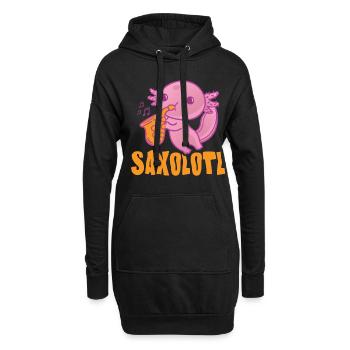 Saxolotl Funny Saxophone Player pour musicien de jazz - Sweat-shirt à capuche long Femme - noir - Devant