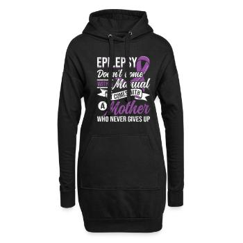 Maman Épilepsie Ruban violet Épilepsie épileptique - Sweat-shirt à capuche long Femme - noir - Devant