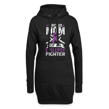 Mutter Einer Mutter Einer Epilepsie-kämpferin - Hoodie-Kleid - Schwarz - Vorne