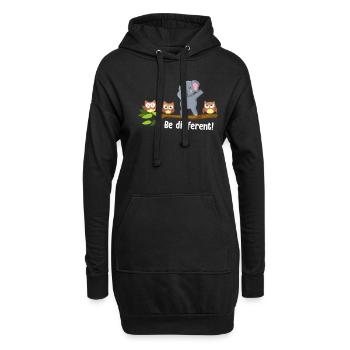 Soyez différent éléphant Soyez vous Autisme éléphant - Sweat-shirt à capuche long Femme - noir - Devant