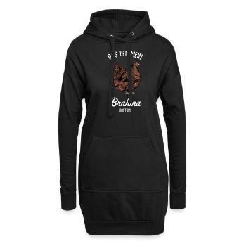 Brahma Hühner I Chicken Geflügel Motiv für - Hoodie-Kleid - Schwarz - Vorne