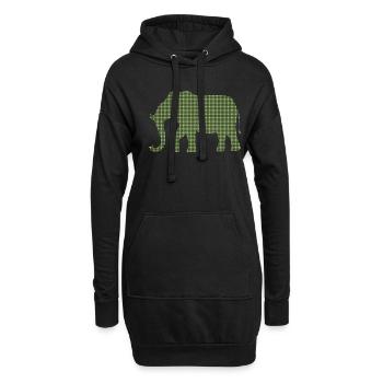 Elefant - Hoodie-Kleid - Schwarz - Vorne