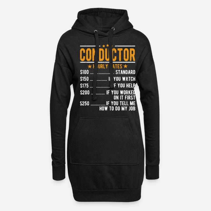 Dirigent Stundenlohn - Hoodie-Kleid - Schwarz