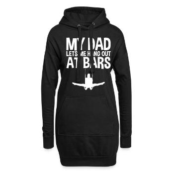 My Dad Lets Me Hang Out At Bars 4 - Hoodie-Kleid - Schwarz - Vorne