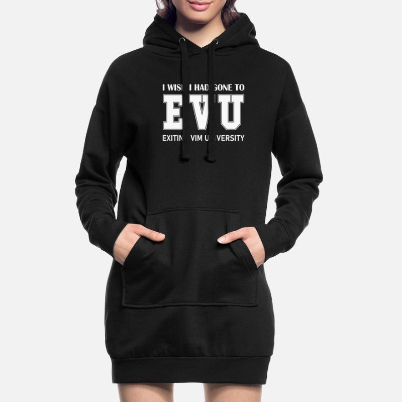 Exiting VIM University for Linux Nerds and Coders Hoodie-Kleid