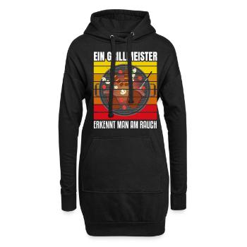Cooler Griller Barbeque Grillen Spruch - Hoodie-Kleid - Schwarz - Vorne