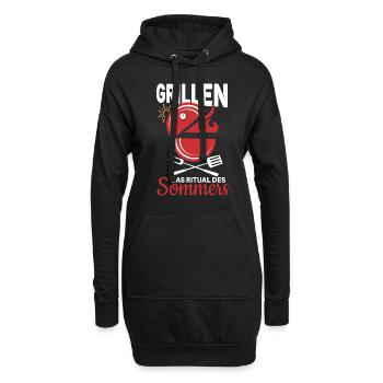 Cooler Griller Barbeque Grillen Spruch - Hoodie-Kleid - Schwarz - Vorne