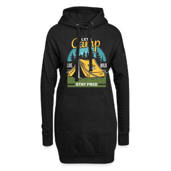 Fun Camper Wanderer Nature Design - Sweat-shirt à capuche long Femme - noir - Devant