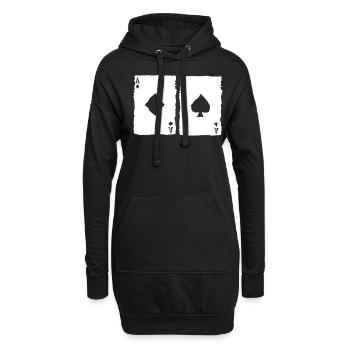 Poker Poker Cartes Joueurs de poker - Sweat-shirt à capuche long Femme - noir - Devant