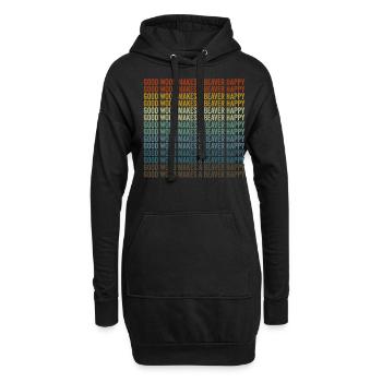 Un bon bois fait un castor heureux - Sweat-shirt à capuche long Femme - noir - Devant