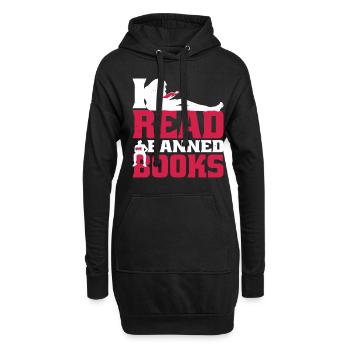 J’ai lu des livres interdits 59 - Sweat-shirt à capuche long Femme - noir - Devant