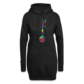 Unicycle Polygone monocycliste - Sweat-shirt à capuche long Femme - noir - Devant