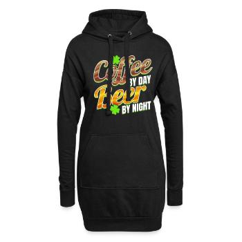 Shamrocks Coffee By Day And Beer By Night On St - Hoodie-Kleid - Schwarz - Vorne