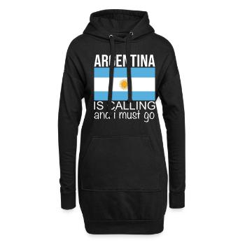 Argentine disant - Sweat-shirt à capuche long Femme - noir - Devant
