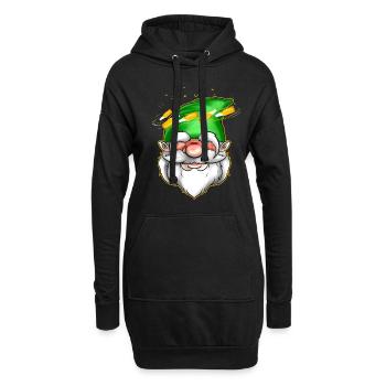 Gnome avec mal de tête de bouteilles sur St Patrick - Sweat-shirt à capuche long Femme - noir - Devant
