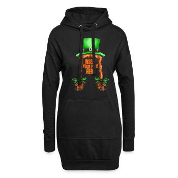 Green Hat, Red Braids, Insert Your Face Here St - Hoodie-Kleid - Schwarz - Vorne