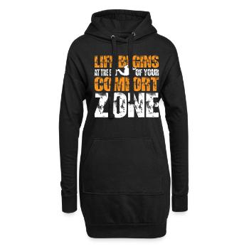 La vie commence à la fin de votre zone de confort 5 - Sweat-shirt à capuche long Femme - noir - Devant