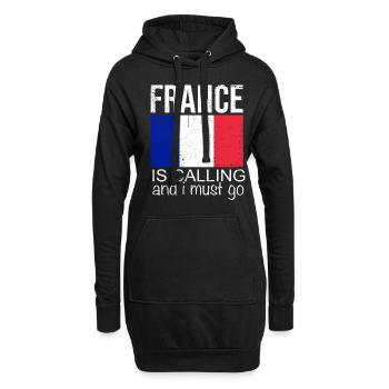 Frankreich Spruch - Hoodie-Kleid - Schwarz - Vorne