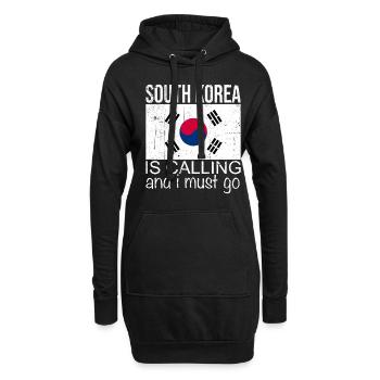 Citation Corée du Sud - Sweat-shirt à capuche long Femme - noir - Devant