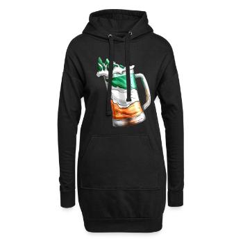 Irish Flag Coloured Glass Of Beer On St Patricks - Hoodie-Kleid - Schwarz - Vorne